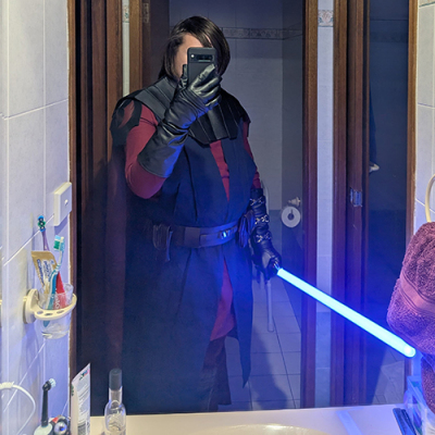 Customer wearing Star Wars The Clone Wars Anakin Skywalker Costume Cosplay Suit Unibuy