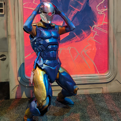 Customer wearing Metal Gear Gray Fox Costume Cosplay Jumpsuit Bodysuit Unibuy