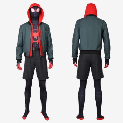 Spider-Man: Into the Spider Verse Miles Morales Costume Cosplay Suit With Jacket Ver 2 Unibuyplus