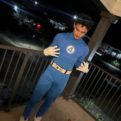 Customer wearing The Fantastic Four: First Steps Mr. Fantastic Cosplay Costume Suit Reed Richards Unibuyplus