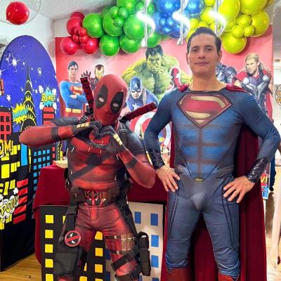 Customer wearing Justice League Superman Cosplay Shoes Men Boots Clark Kent Unibuy