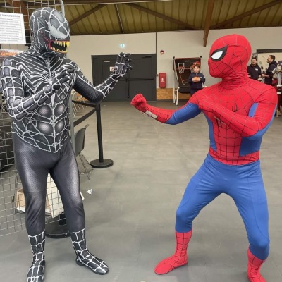 Customer wearing Venom Costume Cosplay Black Symbiote Jumpsuit Bodysuit Unibuy