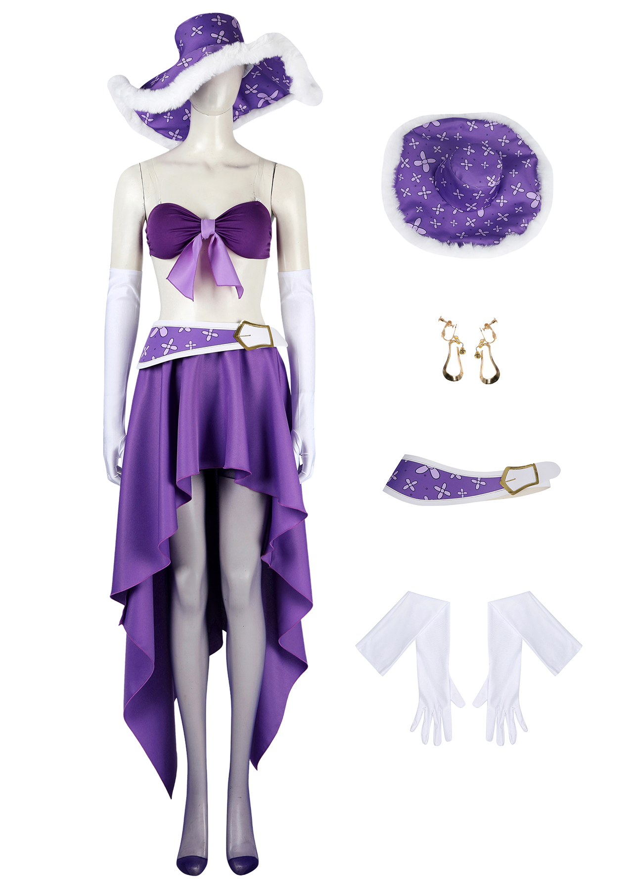 ONE PIECE Nico Robin Costume Cosplay Suit Purple Unibuyplus