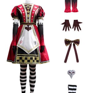 Alice: Madness Returns Alice Liddell Dress Costume Cosplay Suit Red Ver. Unibuyplus