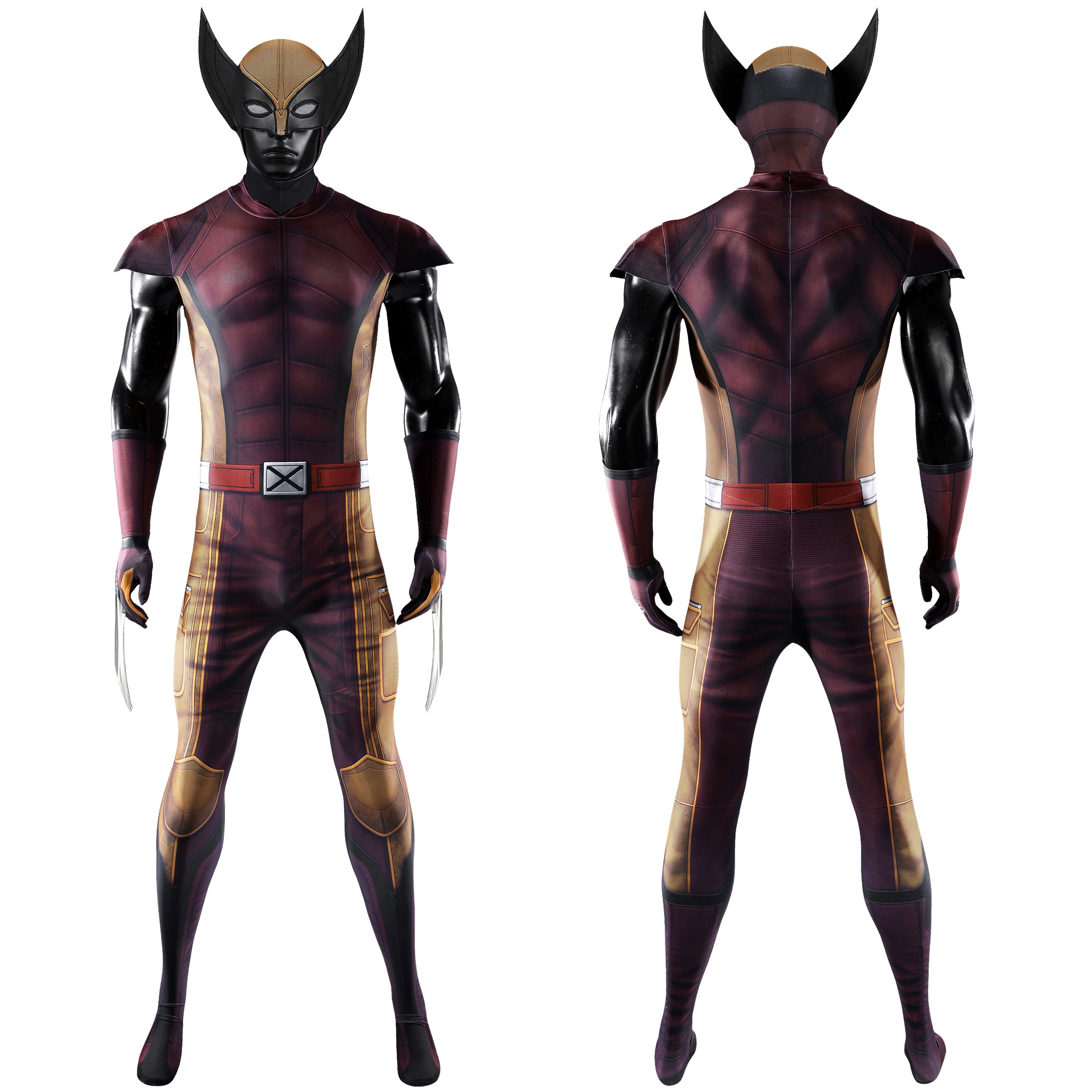 Deadpool & Wolverine Costume Cosplay Brown Suit Bodysuit Unibuyplus