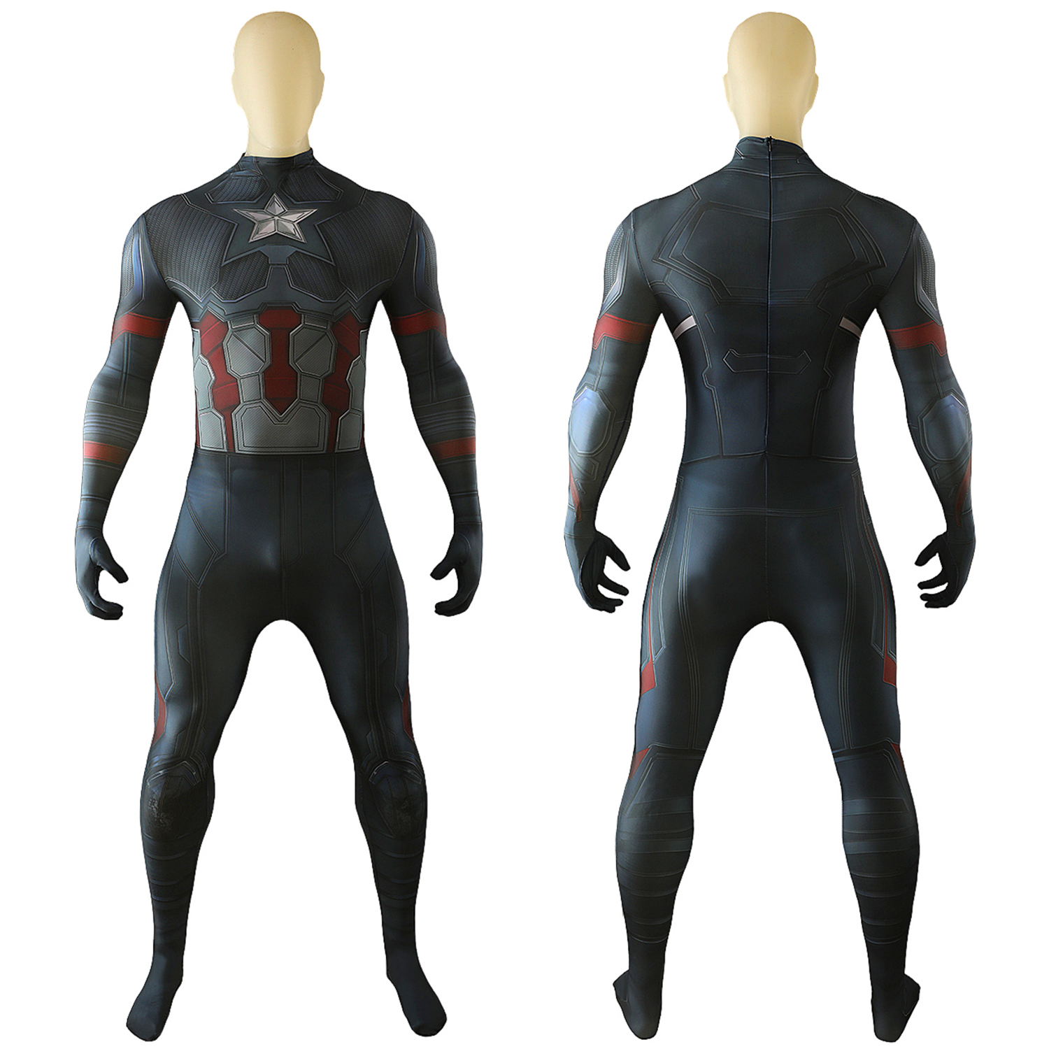 The Avengers Captain America Costume Cosplay Suit Jumpsuit Bodysuit Unibuyplus