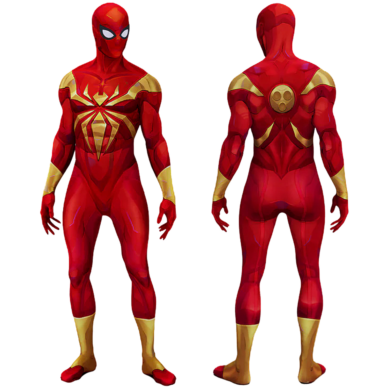 Marvel Rivals Iron Spider Costume Cosplay Suit Bodysuit For Men Kids Spider-Man Unibuyplus