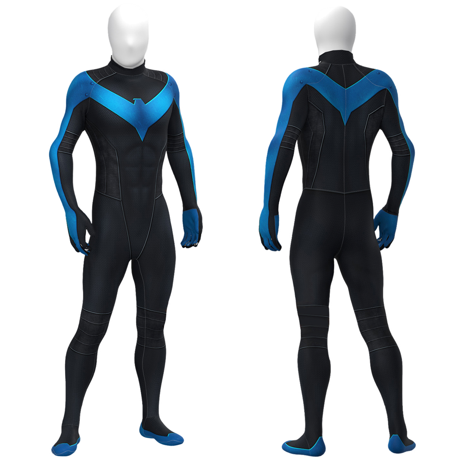 Blue V Costume Cosplay Suit Dick Grayson Jumpsuit Bodysuit Unibuyplus