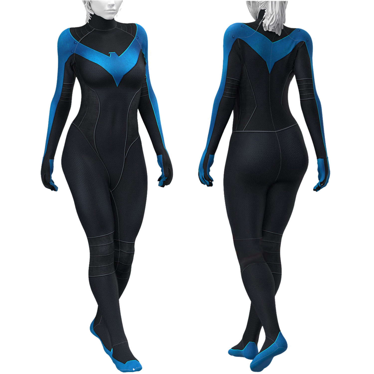 Blue V Suit Female Costume Cosplay Suit For Kids Adult Unibuyplus