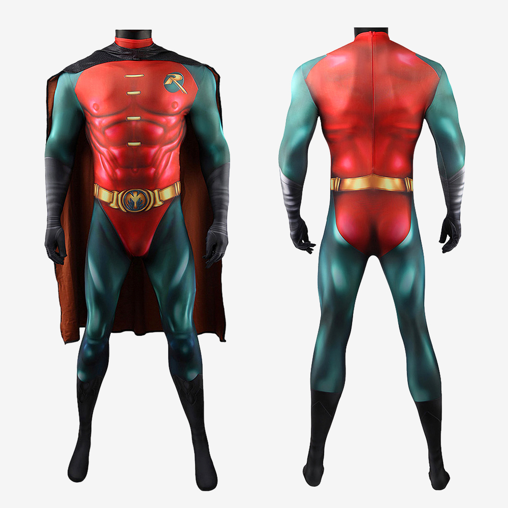 Robin Bodysuit Costume Cosplay with Cloak Unibuyplus