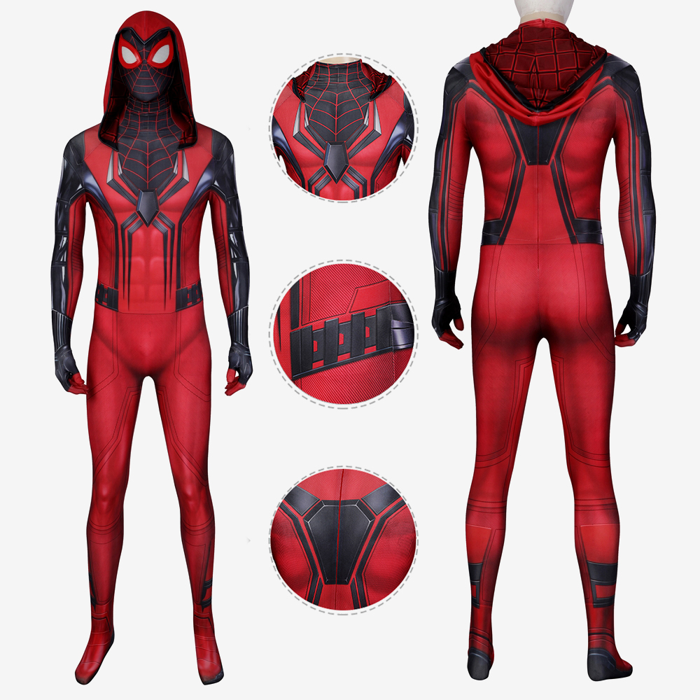 Marvel's Spider-Man Miles Morales Crimson Cowl Bodysuit Costume Cosplay UnibuyPlus