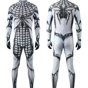Marvel's Spider-Man 2 Venom Cosplay Costume Suit For Kids Adult White Ver. Unibuyplus