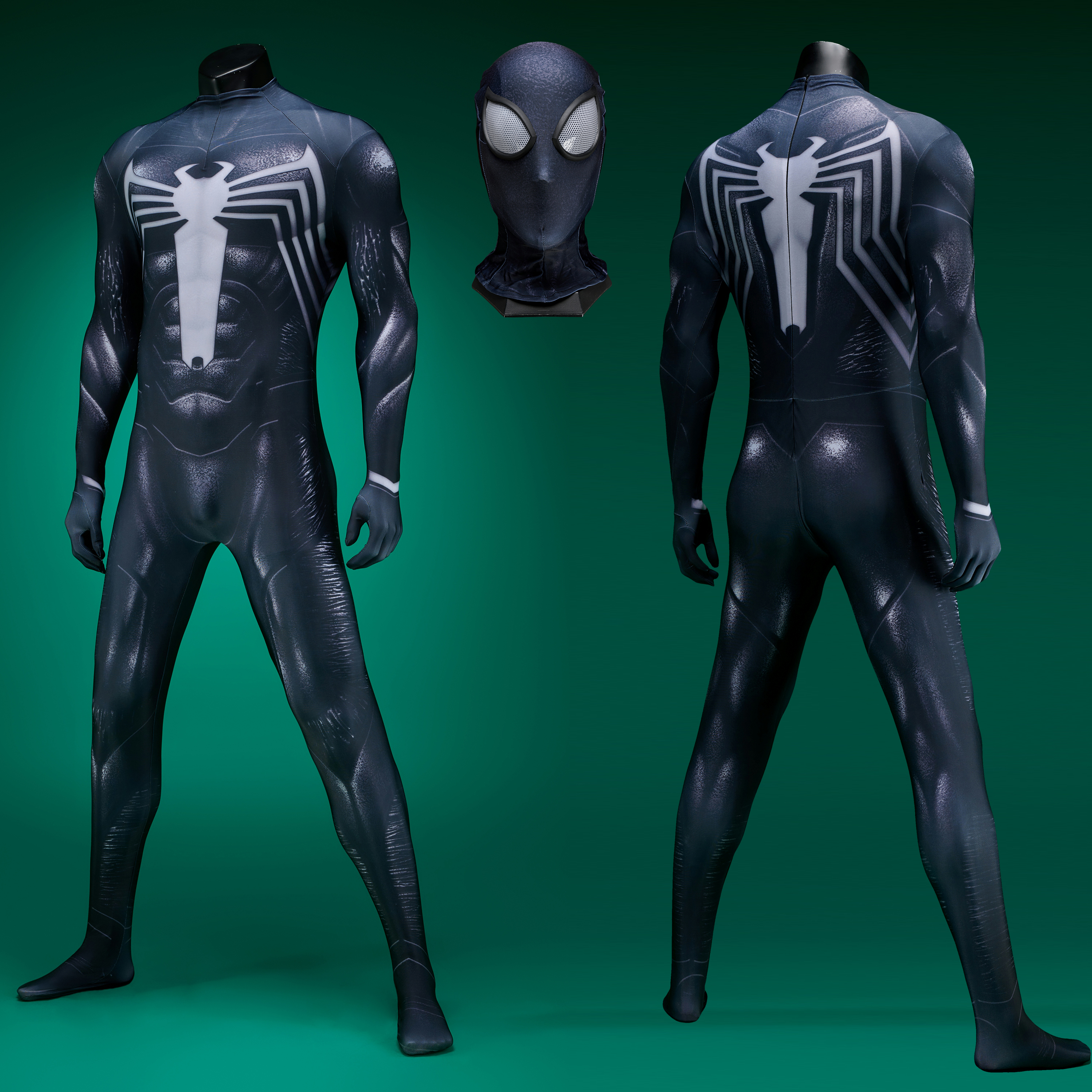 Marvel's Spider-Man 2 Venom Black Symbiote Suit Costume Cosplay UnibuyPlus