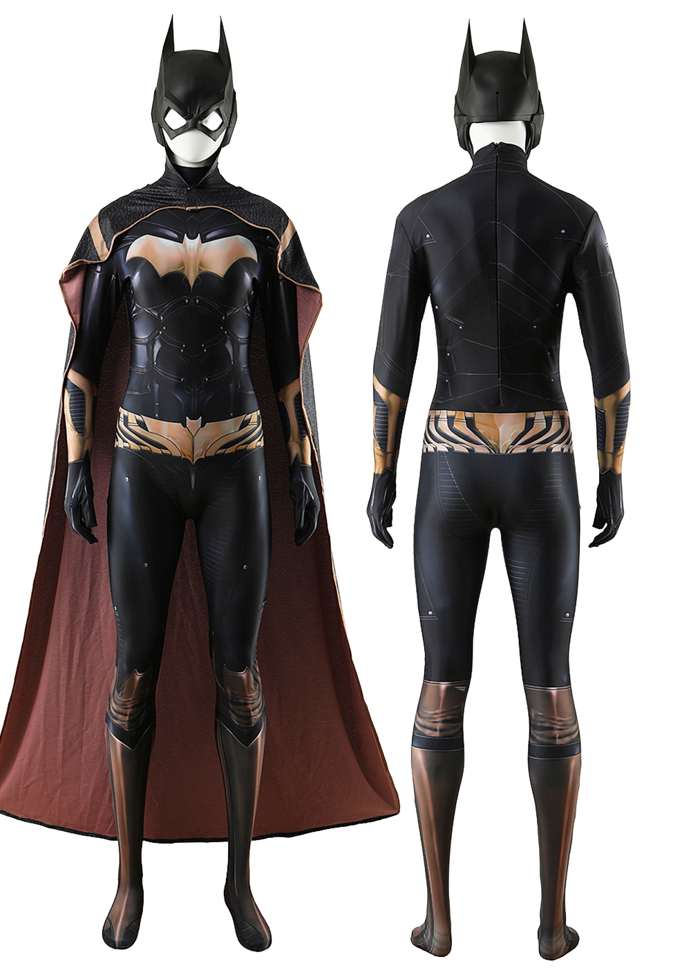 Batwoman Bodysuit Cosplay Costume Suit with Cloak For Kids Adult Batsuit: Arkham Knight Unibuyplus