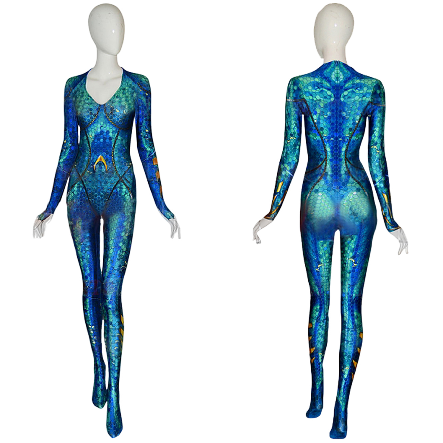 Aquaman Mera Costume Cosplay Suit Bodysuit For Kids Adult Unibuyplus
