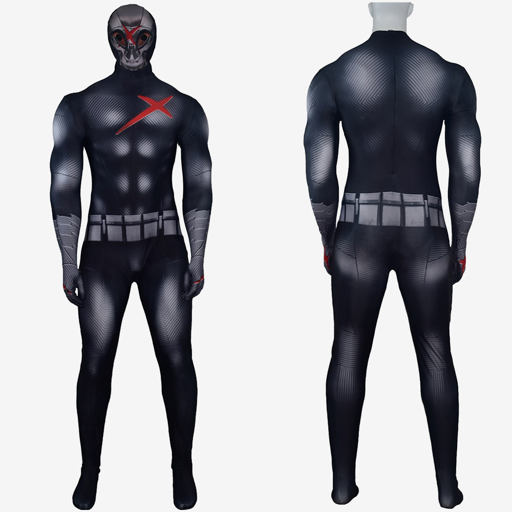 Anime Teen Titans Robin Red-X Costume Cosplay Jumpsuit Bodysuit For Kids Adult Unibuyplus